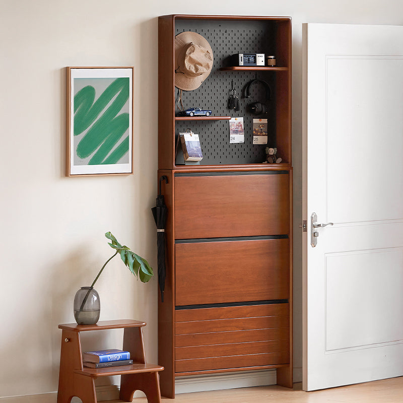 Vivienne Poplar & Solid Beech Ultra-Thin Shoe Cabinet 65cm 80cm 116cm – view 3