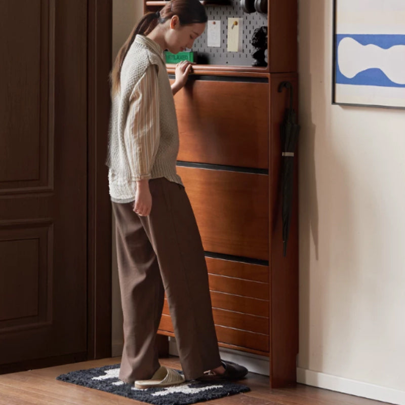 Vivienne Poplar & Solid Beech Ultra-Thin Shoe Cabinet 65cm 80cm 116cm – view 5