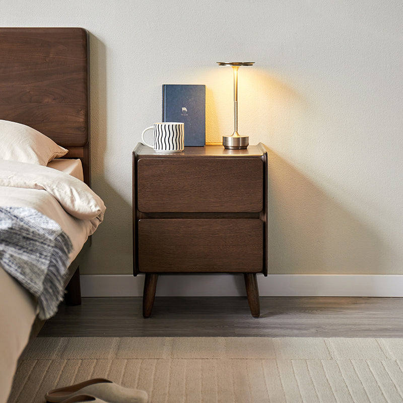 Remington Catalpa Wood Bedside Table in Walnut Colour 42cm