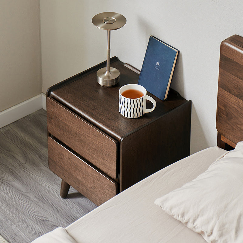 Remington Catalpa Wood Bedside Table in Walnut Colour 42cm – view 3