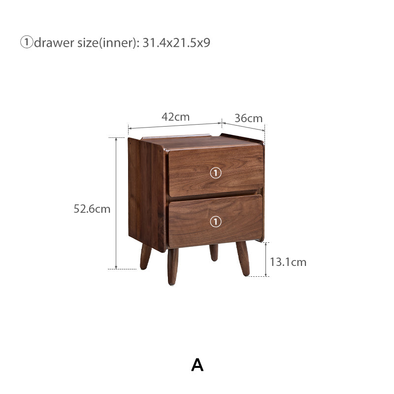 Remington Solid Black Walnut Bedside Table 42cm – view 15