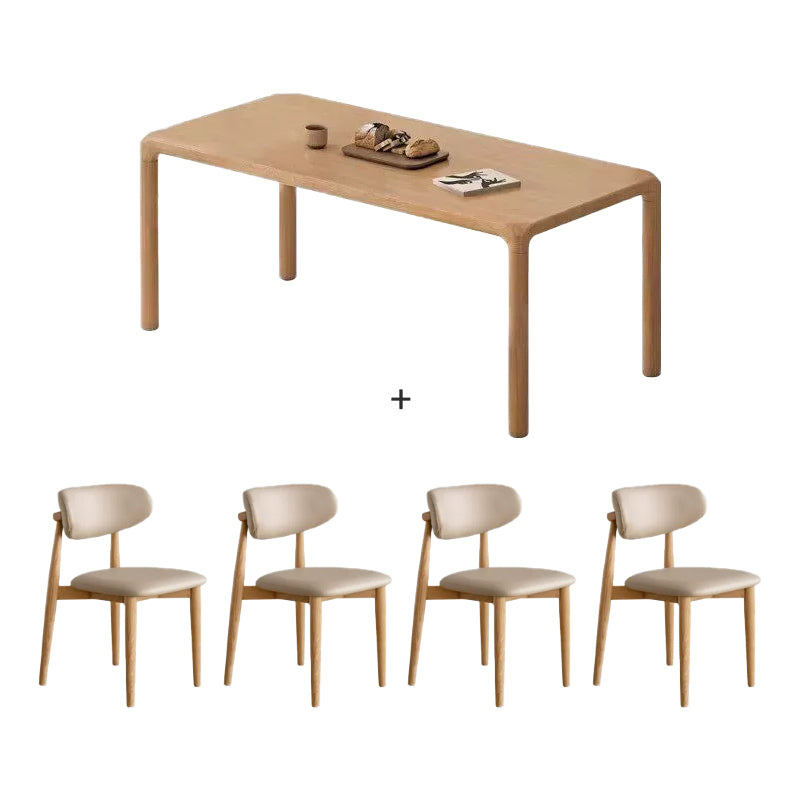 Renee solid ash dining table set – Table+Chair*4 Natural Wood 1.6m, view 14