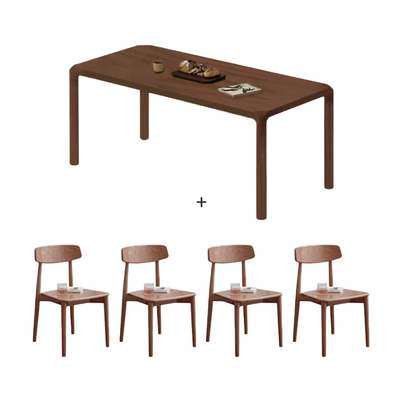 Renee solid ash dining table set – Table+Chair*4 Walnut 1.6m, view 24