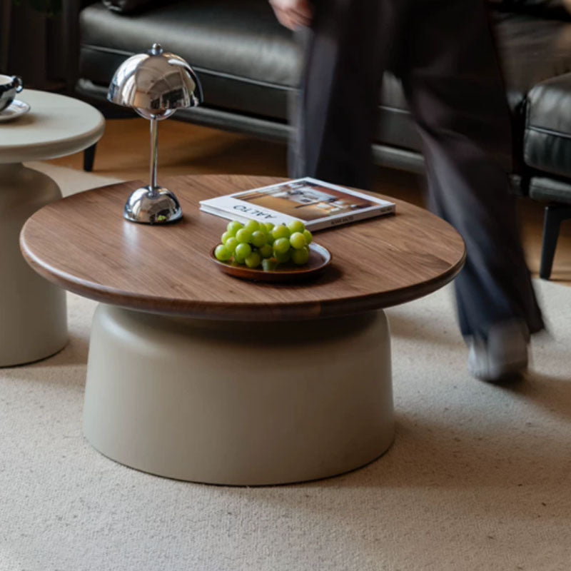 Robin Solid Black Walnut Coffee Table with Iron 75cm