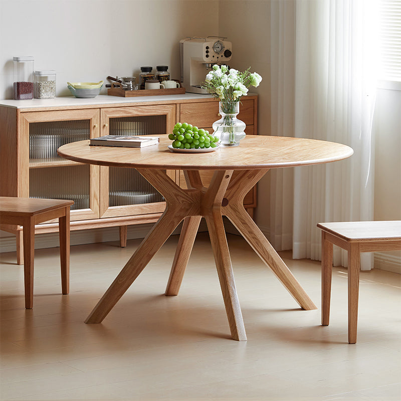 Roscoe solid oak round dining table