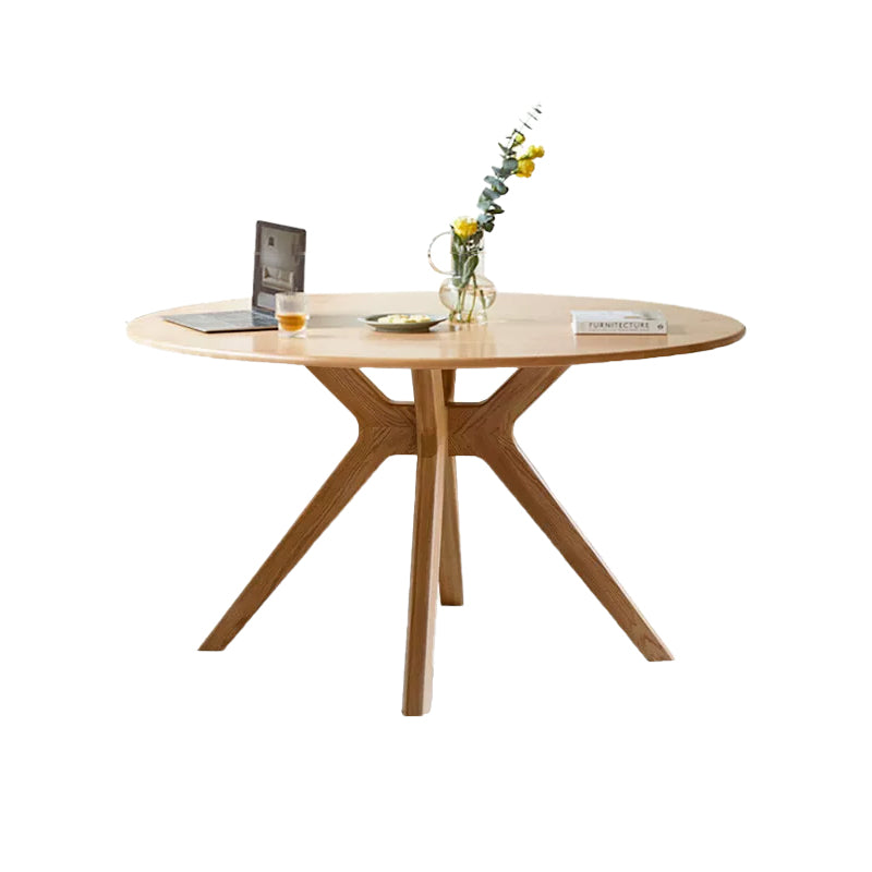 Roscoe solid oak round dining table – 120cm Table Natural Wood, view 6