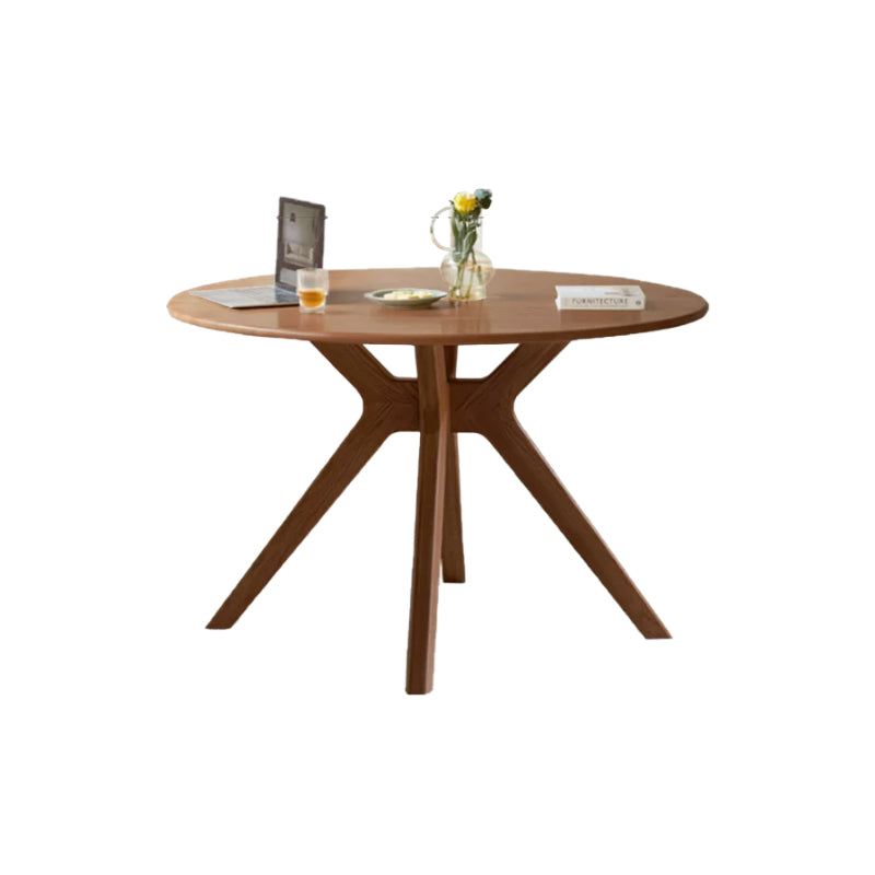 Roscoe solid oak round dining table – 120cm Table Walnut, view 11