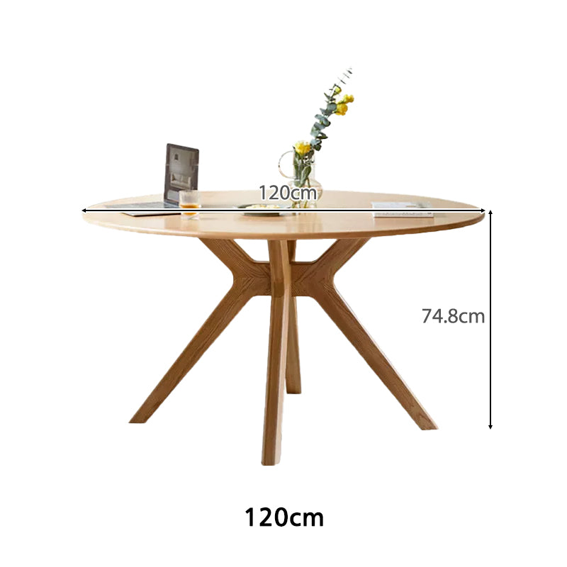 Roscoe solid oak round dining table – view 7