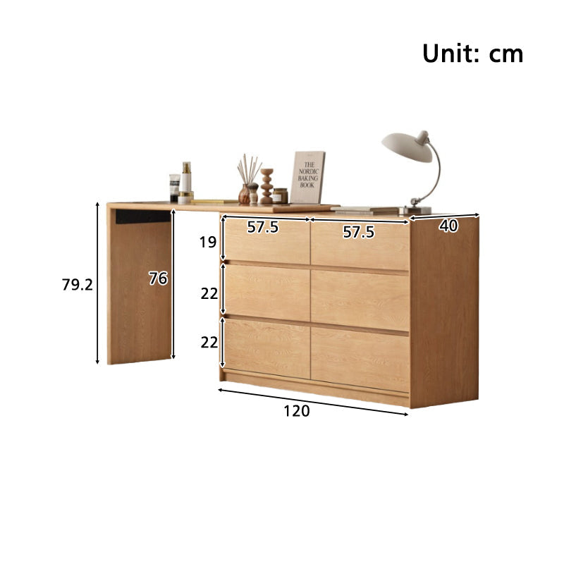 Rosemarie solid oak adjustable dressing table with drawer – view 10