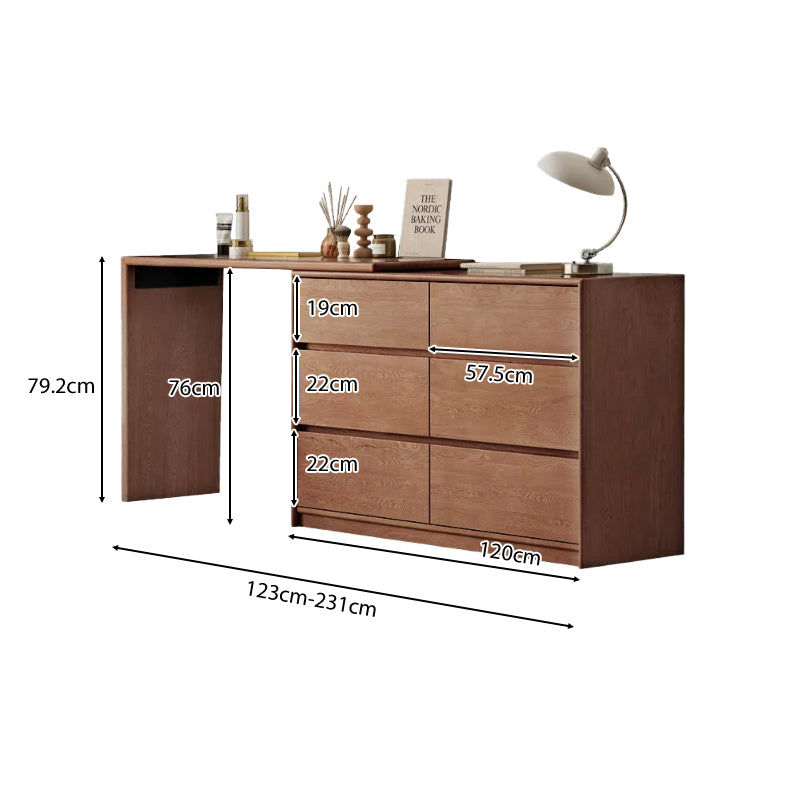 Rosemarie solid oak adjustable dressing table with drawer – view 27