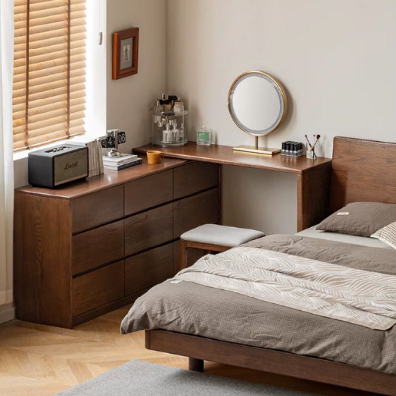 Rosemarie solid oak adjustable dressing table with drawer – view 28