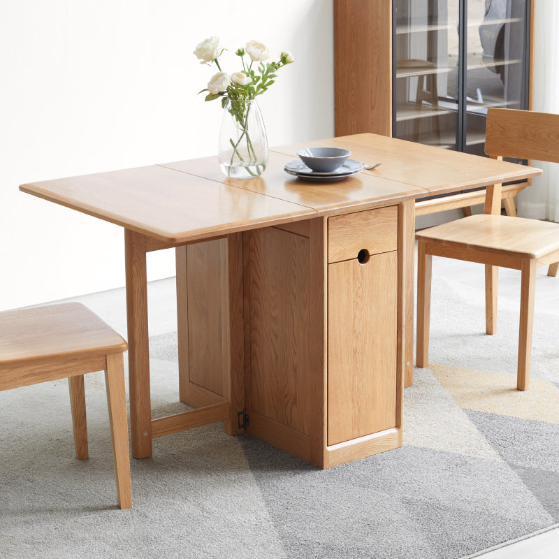 Rott solid American oak foldable dining table in natural finish