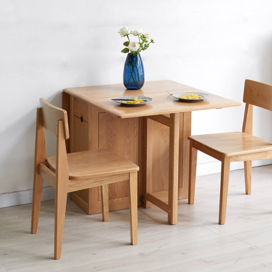 Rott solid American oak foldable dining table in natural finish – view 5