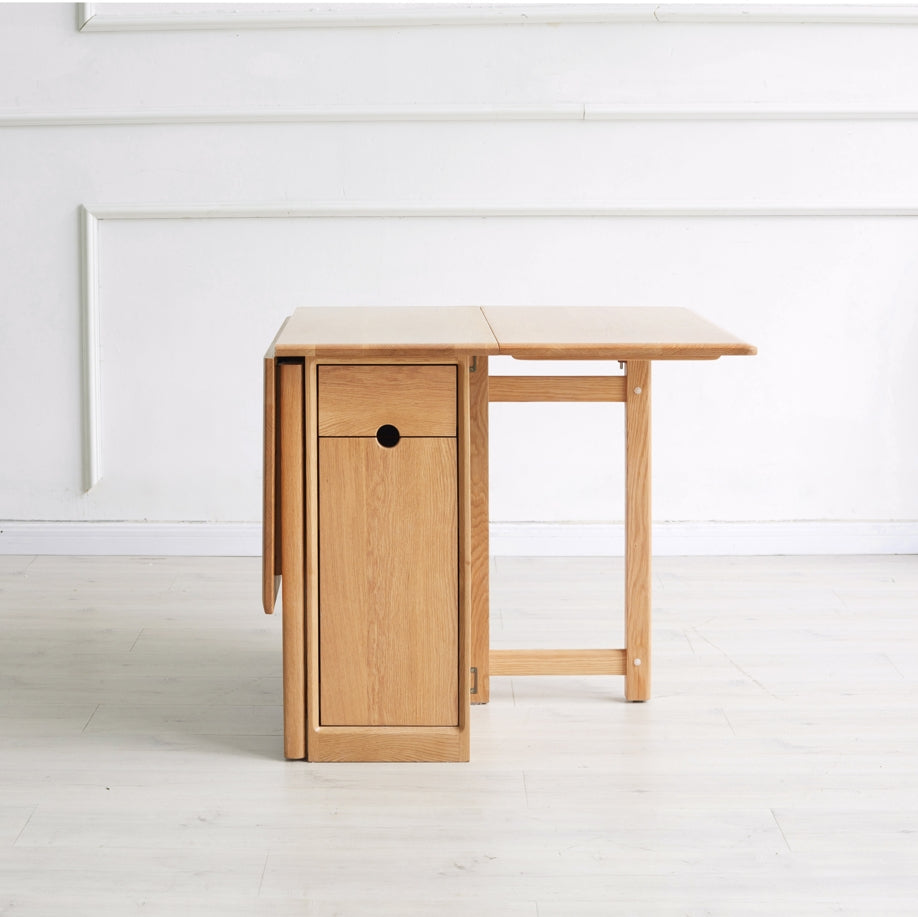 Rott solid American oak foldable dining table in natural finish – view 7