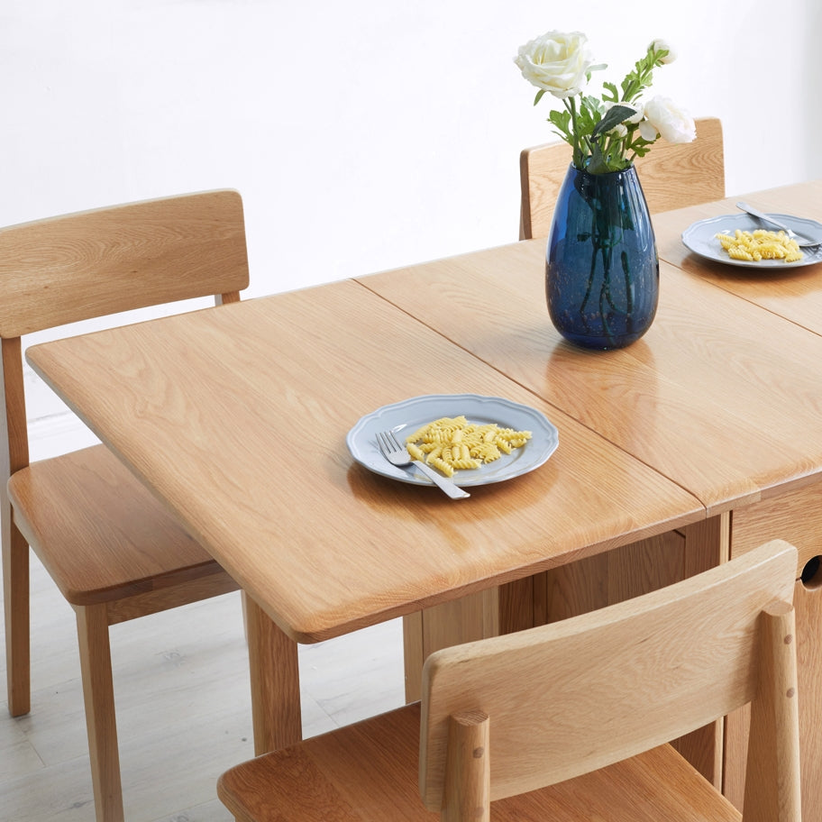Rott solid American oak foldable dining table in natural finish – view 9