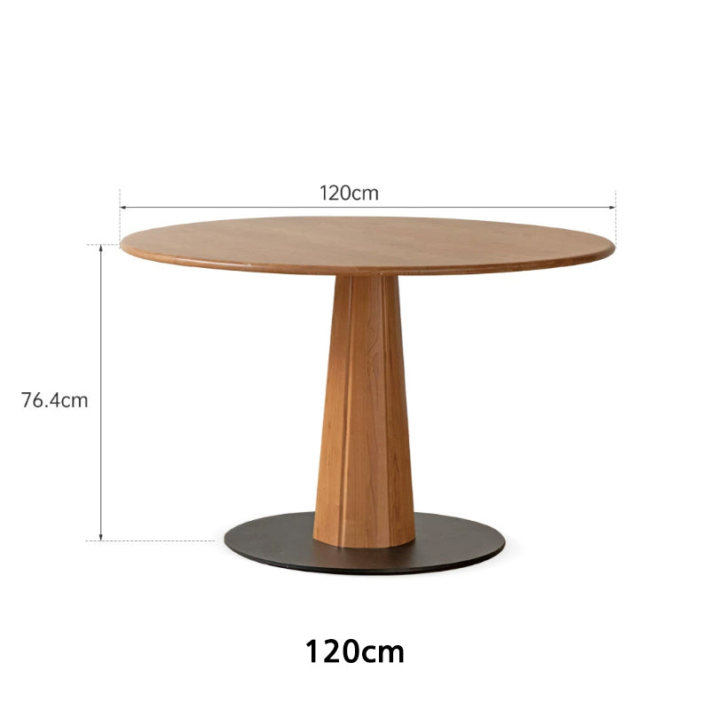 Estelle Round Wooden Dining Table in Solid Cherry 100cm / 120cm – view 10