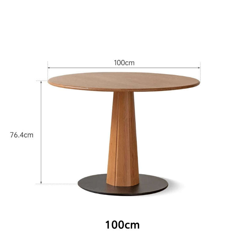 Estelle Round Wooden Dining Table in Solid Cherry 100cm / 120cm – view 8