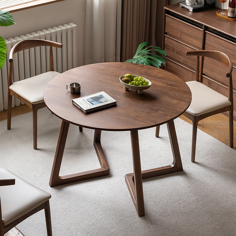 Joan Round Solid Black Walnut Dining Table 110cm