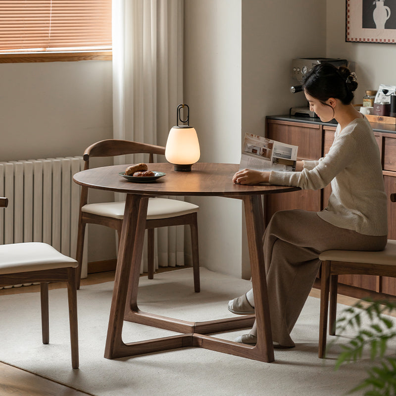 Joan Round Solid Black Walnut Dining Table 110cm – view 2