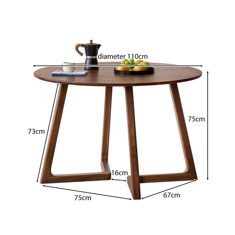 Joan Round Solid Black Walnut Dining Table 110cm – view 8