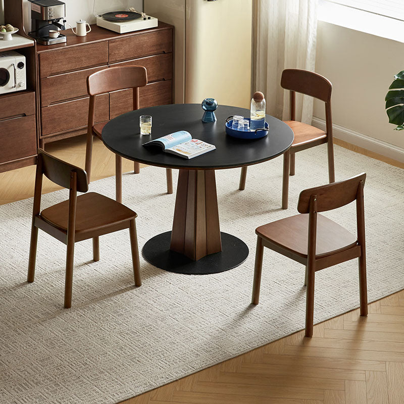Imelda 110cm Round Wooden Dining Table Set with Chairs – Ceramic Tabletop Table + Chair*4, view 19