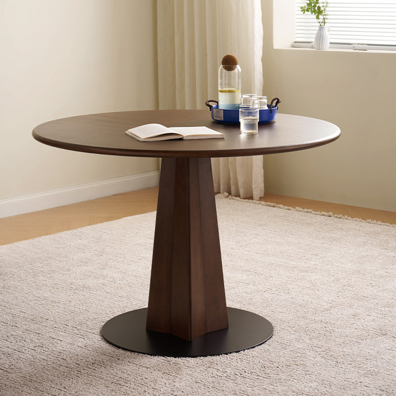 Imelda 110cm Round Wooden Dining Table Set with Chairs – Solid Wood Tabletop Table, view 13