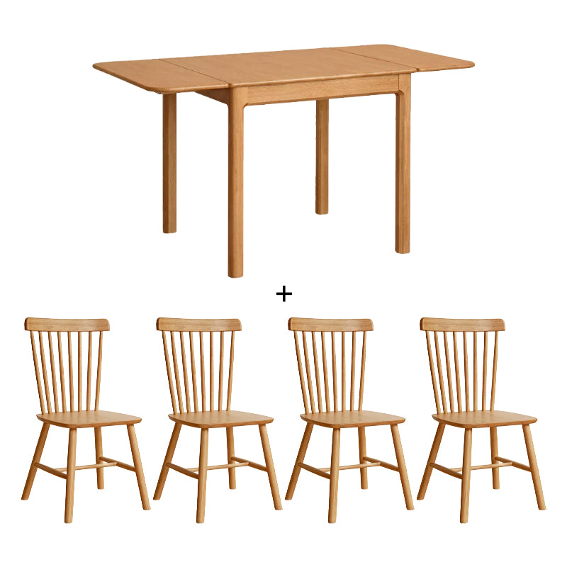 Adair Rubberwood Foldable Dining Table 80cm, with or without Chairs – Table+Chair*4, view 11