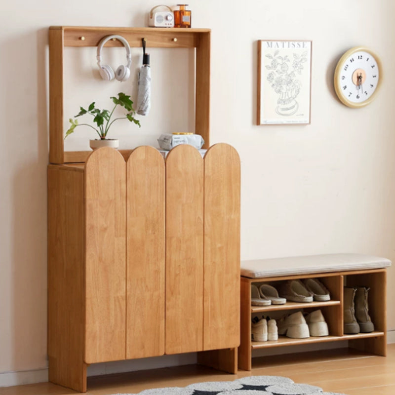 Zaria Rubberwood Shoe Cabinet 80cm