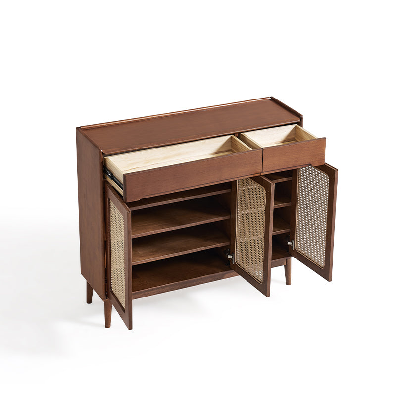 Ignatius Rubberwood Shoe Cabinet with Rattan Doors, 2-Door 3-Door 4-Door – view 13
