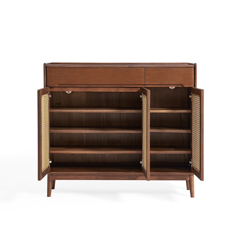 Ignatius Rubberwood Shoe Cabinet with Rattan Doors, 2-Door 3-Door 4-Door – view 14
