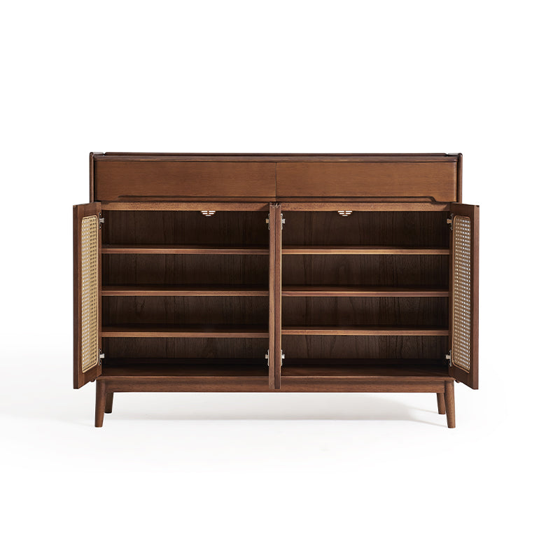 Ignatius Rubberwood Shoe Cabinet with Rattan Doors, 2-Door 3-Door 4-Door – view 27