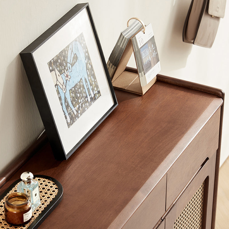 Ignatius Rubberwood Shoe Cabinet with Rattan Doors, 2-Door 3-Door 4-Door – view 4