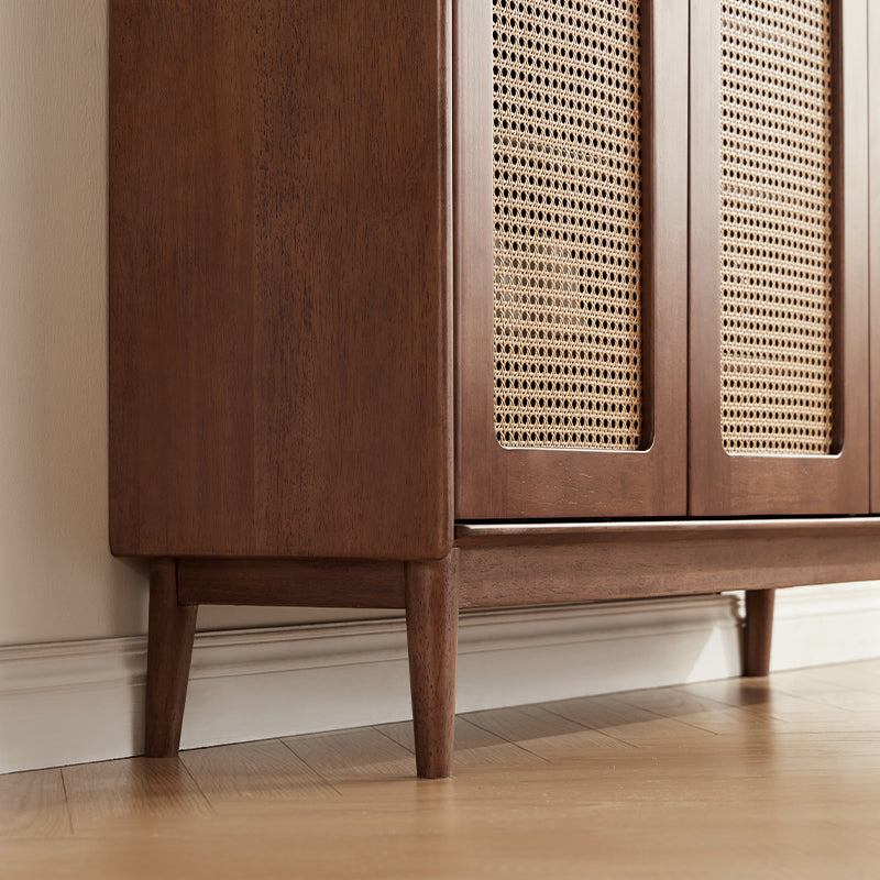 Ignatius Rubberwood Shoe Cabinet with Rattan Doors, 2-Door 3-Door 4-Door – view 9