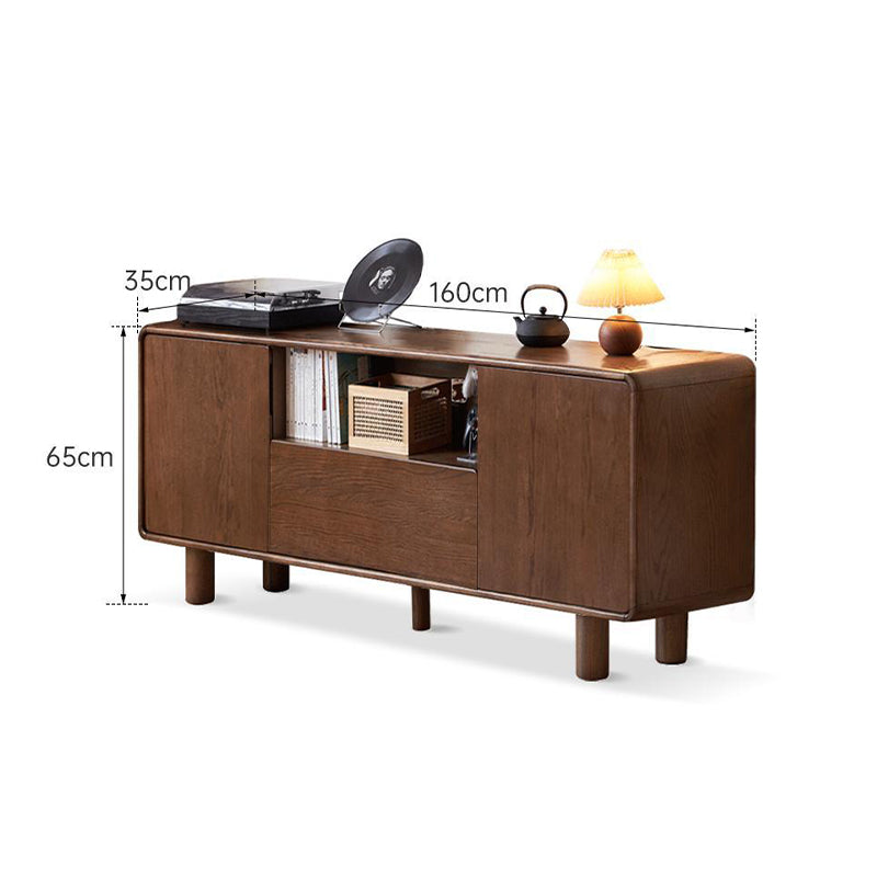 Sandra solid oak TV unit in walnut finish – view 10