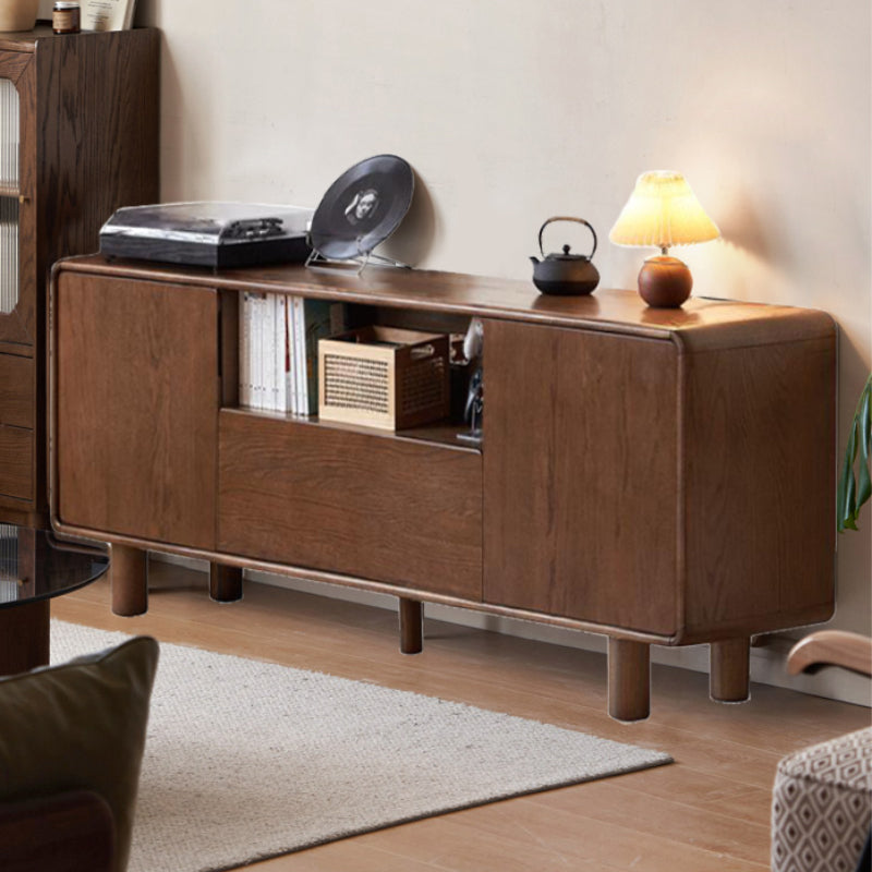 Sandra solid oak TV unit in walnut finish – 160cm, view 8