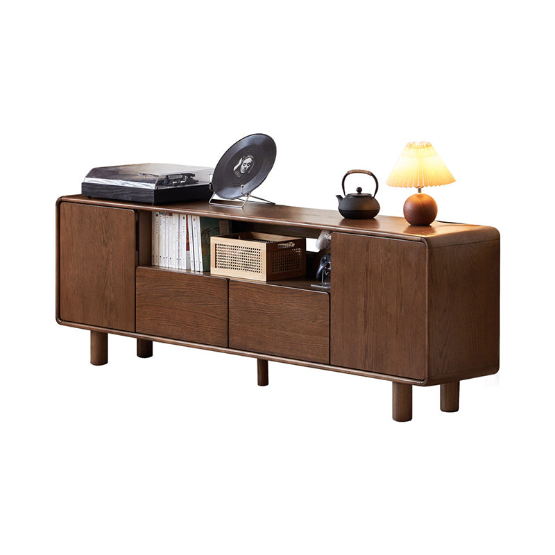 Sandra solid oak TV unit in walnut finish – view 6