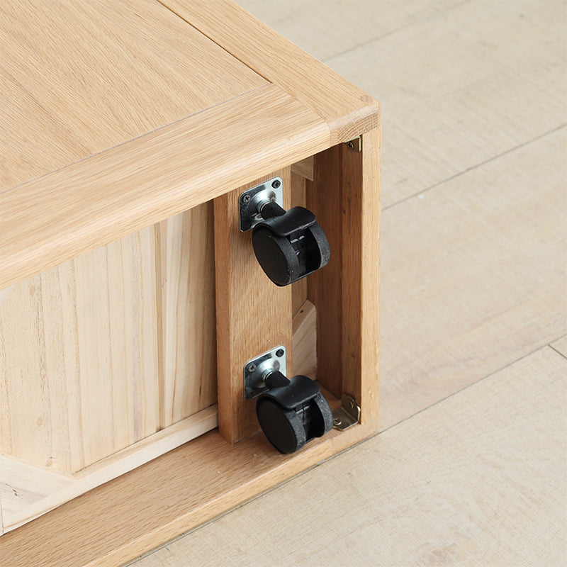 Sasha Solid American Oak Side Table with Ceramic and Castors 30cm – view 14