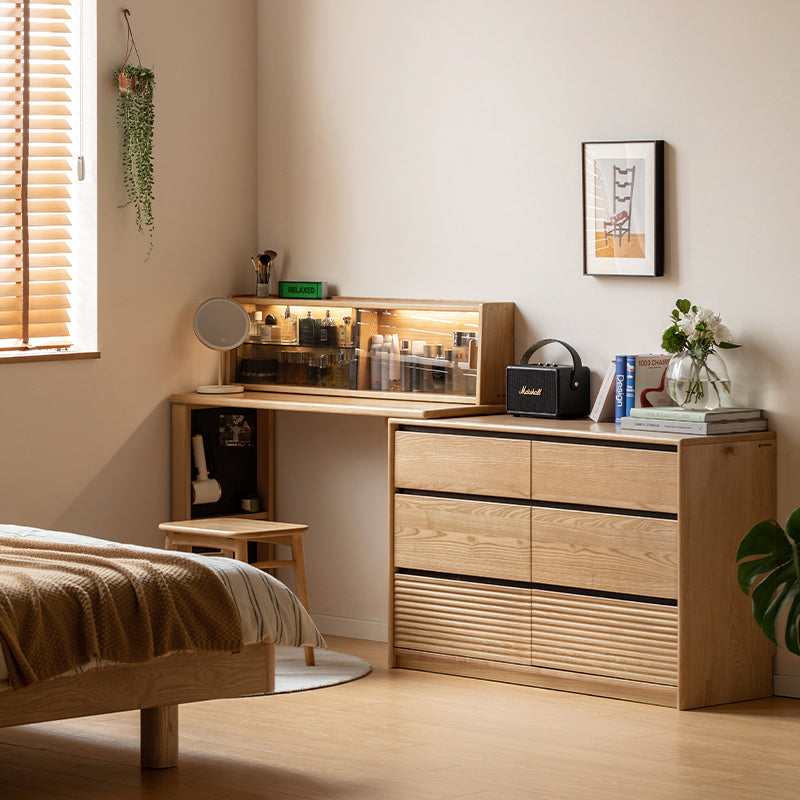 Shaina Solid Ash Dressing Table with 6 or 9 Drawers