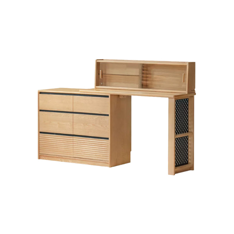 Shaina Solid Ash Dressing Table with 6 or 9 Drawers – B 6-drawer, view 12