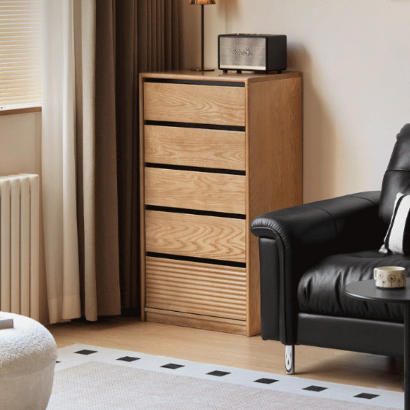 Shaina solid ash chest of drawers in natural wood finish – view 2