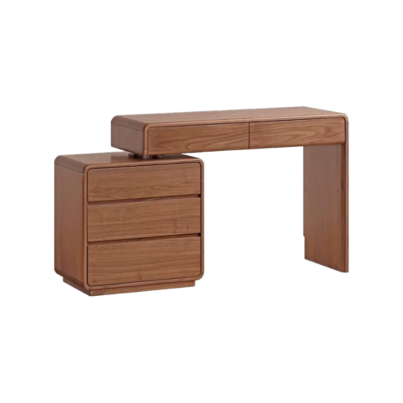 Simone solid black walnut dressing table with drawers – Left & 3-drawer, view 10
