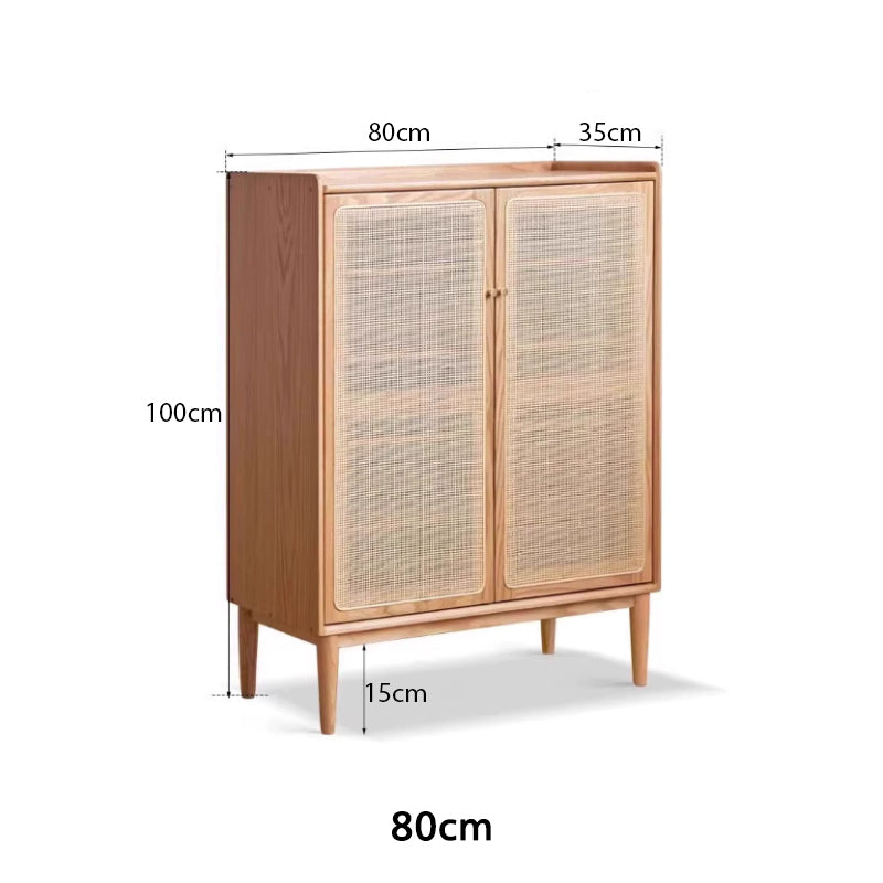 Ethel Solid American Oak 2-Door 3-Door Shoe Cabinet 65cm 80cm 140cm – view 10