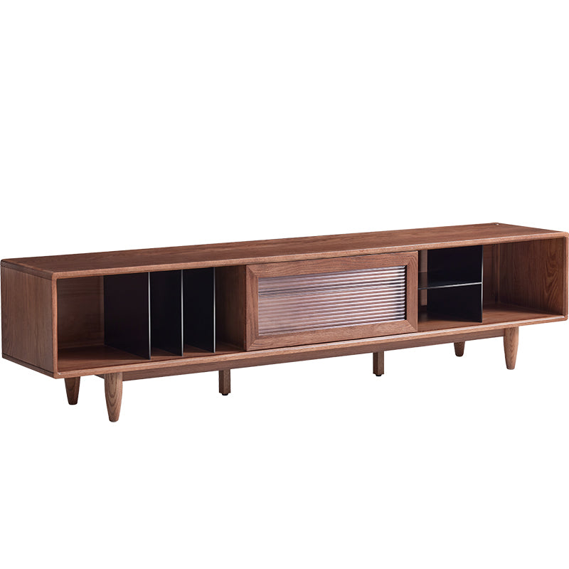 Koree TV Unit in Solid American Oak and Pine with Visible Storage, Walnut – view 5