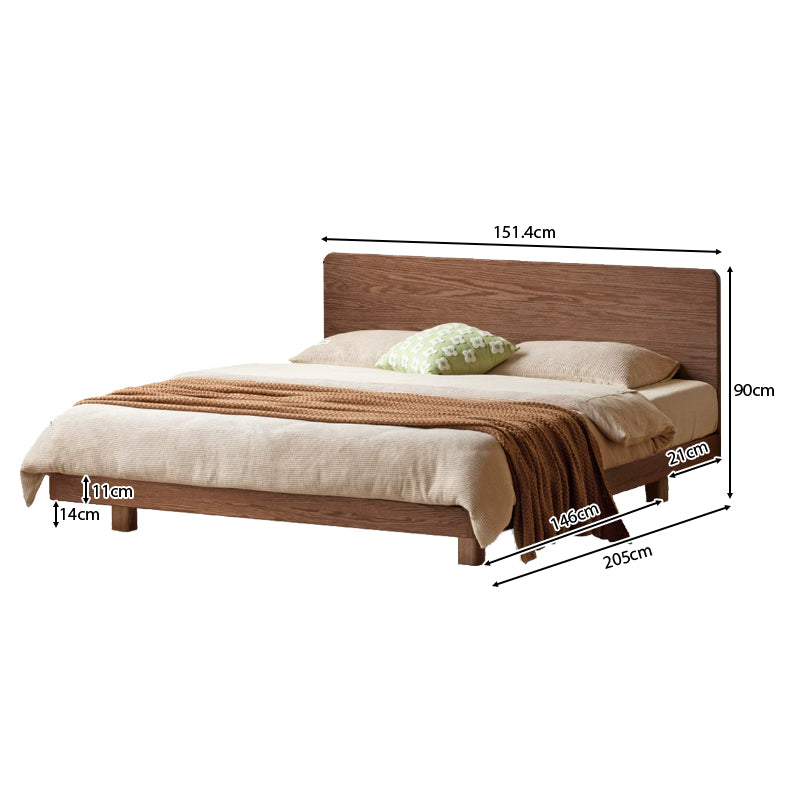 Genevieve Queen Bed Frame in Solid American Oak with Pinewood Slats – view 5