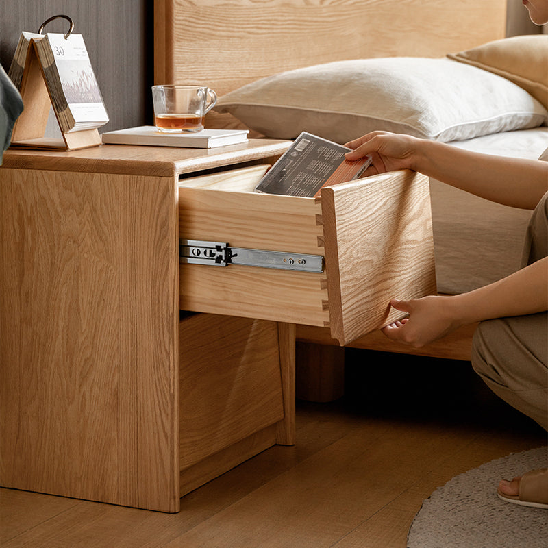 Matthew Solid American Oak Bedside Table – view 4