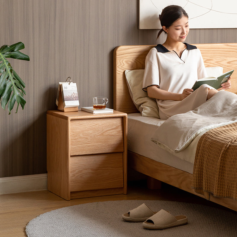 Matthew Solid American Oak Bedside Table – view 5