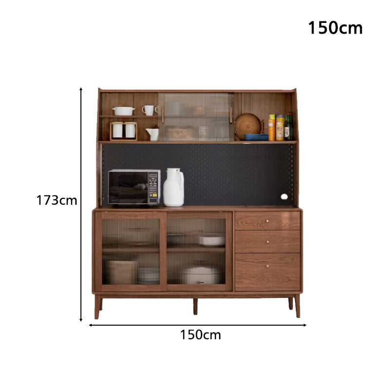 Keedy Solid American Oak Glass-Door Sideboard 125cm 150cm 180cm – view 10