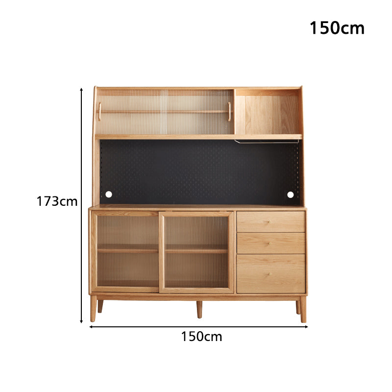 Keedy Solid American Oak Glass-Door Sideboard 125cm 150cm 180cm – view 6