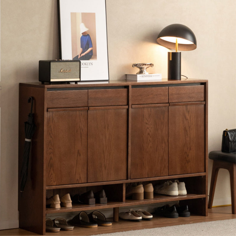 Imogen Shoe Cabinet in Solid American Oak with Pinewood, 80cm 110cm 140cm – view 2