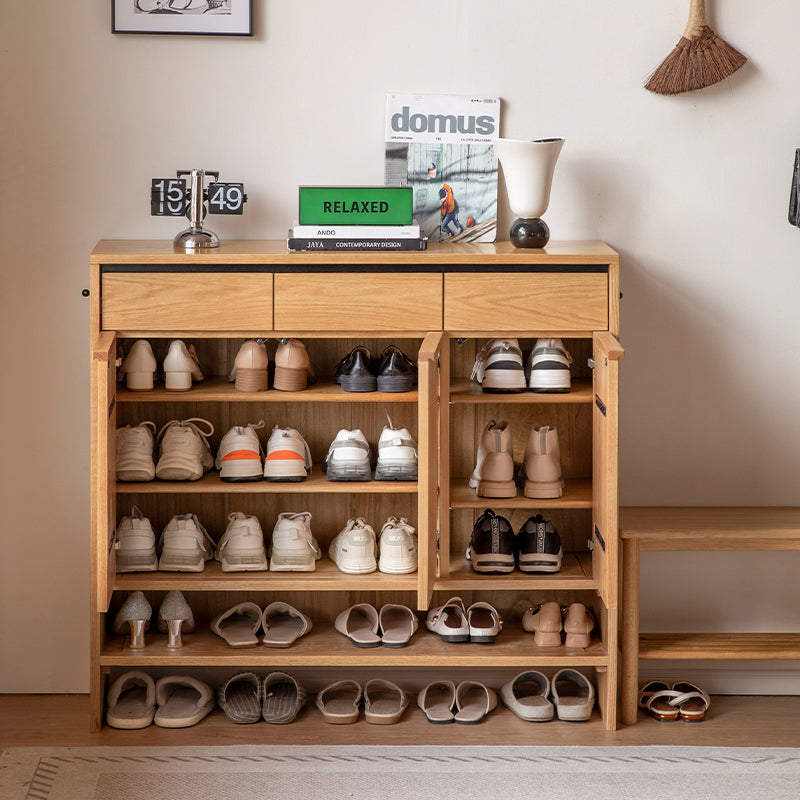 Imogen Shoe Cabinet in Solid American Oak with Pinewood, 80cm 110cm 140cm – view 20